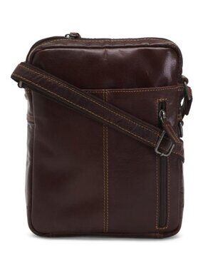 JACK GEORGES Leather Voyager Hand Stained Slim Crossbody